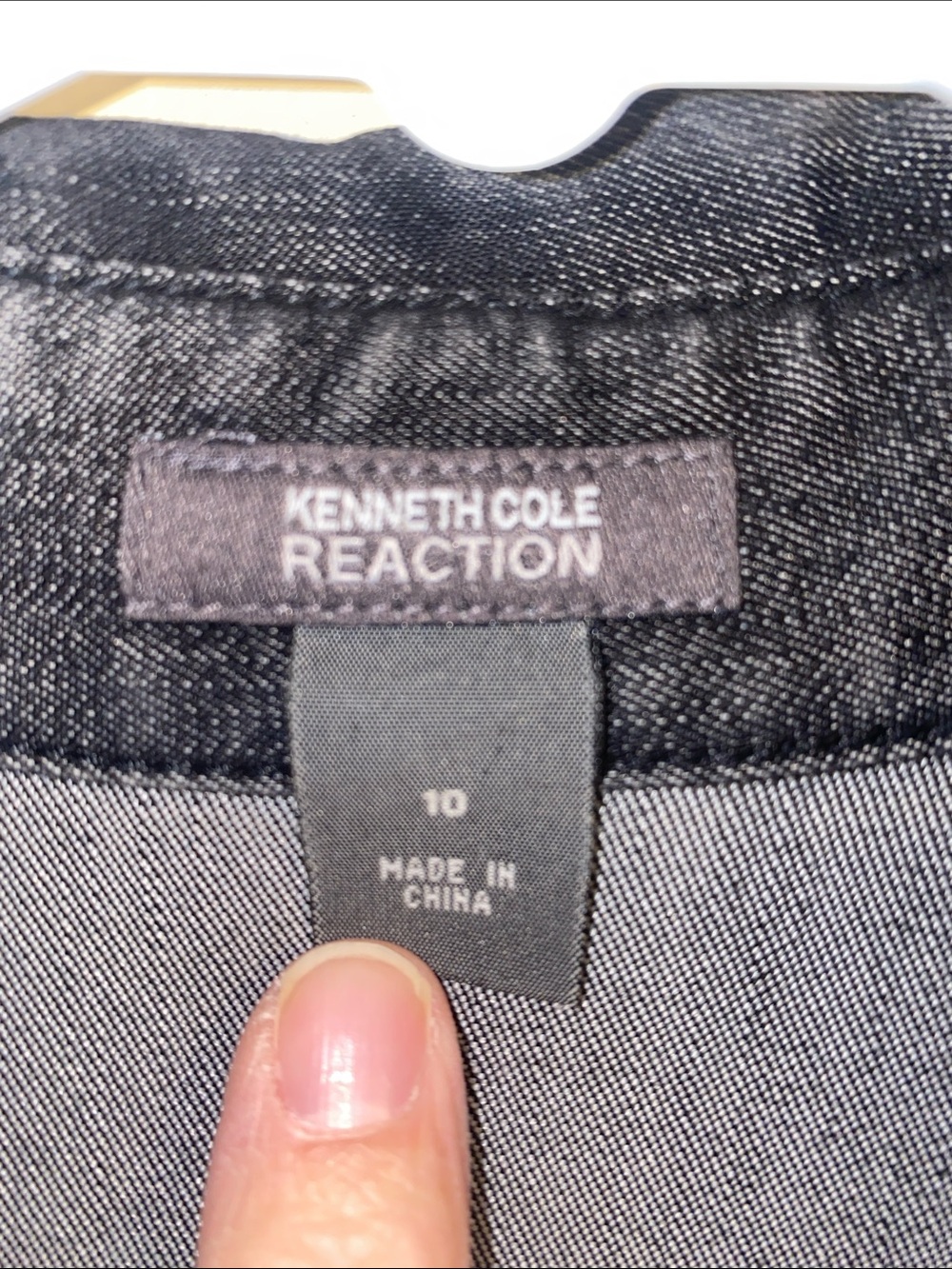 Kenneth Cole Reaction Dark Denim Wrap Midi Shirt Dress Heavy Denim Size 10 - Picture 5 of 15